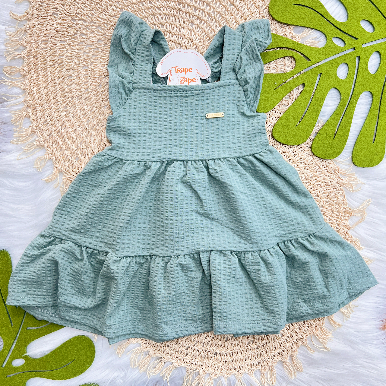  Vestido com Lacinho nas Costas - Verde